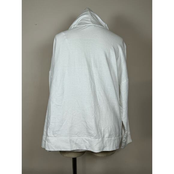 French Laundry Pockets 1/4 Quarter Zip Button Snap Hooded Sweater Women’s Size L - Picture 2 of 8